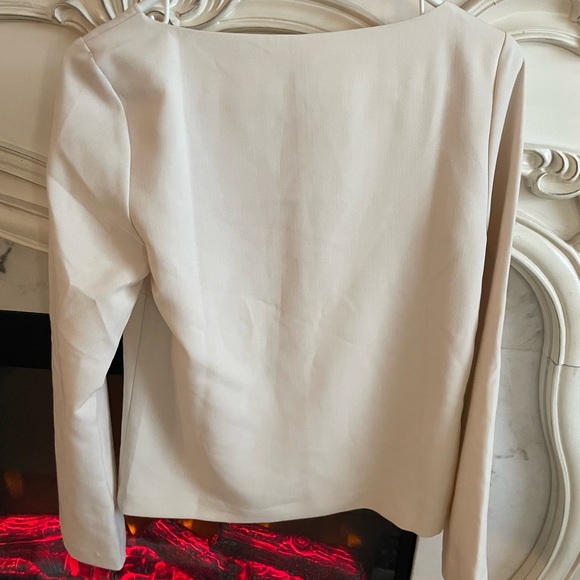 H&M Cream Long Sleeve Blouse - Picture 2 of 3